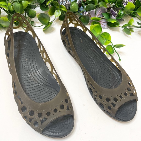 Crocs Adrina Jelly Flat Sandals Size 8 - Picture 2 of 8